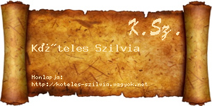 Köteles Szilvia névjegykártya