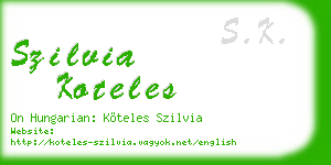szilvia koteles business card