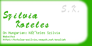 szilvia koteles business card